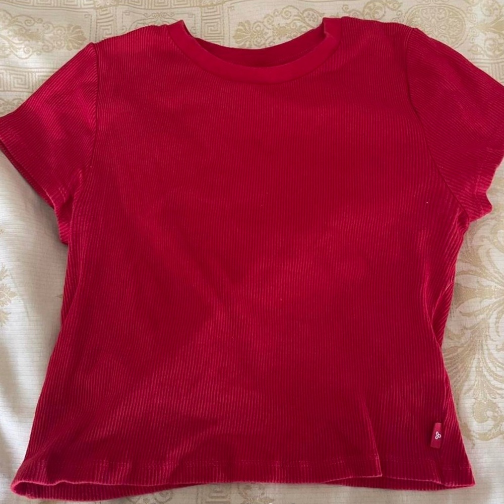 Red TNA aritzia baby tee